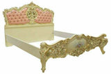 Antique Bed, Queen Size, Louis XV Style Parcel Gilt & Painted, 20th C., Gorgeous - Old Europe Antique Home Furnishings
