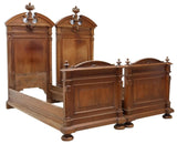 Antique Beds, Italian, Figural, Mask, Carved, Walnut (2), Bun Feet, 1800s!! - Old Europe Antique Home Furnishings