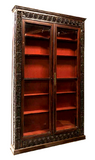 Antique Bookcase / Cabinet, Display French Renaissance Revival, Walnut, 1800s!! - Old Europe Antique Home Furnishings