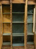 Antique Bookcase, French Louis Philippe Twist Column, 19th C. (1800s), Stunning!! - Old Europe Antique Home Furnishings
