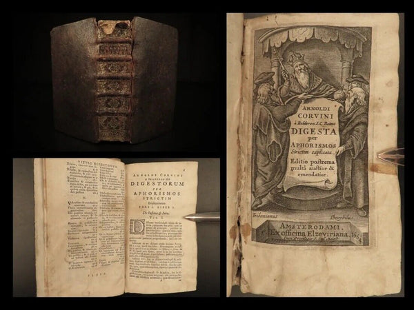 Antique Books, Law 1664, Dutch Corvinus DIGEST Aphorisms Roman