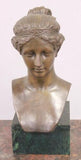 Antique Bronze Bust, Style of a Girl, 16 Inches, Classical Elegant Home Decor!! - Old Europe Antique Home Furnishings