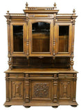 Antique Buffet Deux Corps, Henri II Style Carved Walnut, 19th C., 1800s, Awesome!! - Old Europe Antique Home Furnishings