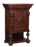 Antique Cabinet, Continental Carved Oak Renaissance Style, Relief Carved, 1800s! - Old Europe Antique Home Furnishings