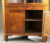 Antique Cabinet, Corner, Federal, American, Walnut, 2 Doors, Shelves, E. 1800s! - Old Europe Antique Home Furnishings