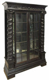Antique Cabinet, Ebonized Display, Spanish Renaissance Revival, Early 1900s!! - Old Europe Antique Home Furnishings