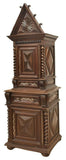 Antique Cabinet, French Bedel Et Cie Carved Walnut, 19th C., 1800s, Handsome!! - Old Europe Antique Home Furnishings