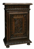 Antique Cabinet, French Henri II Style Carved Oak, Dark Wood, 1800s, Charming! - Old Europe Antique Home Furnishings