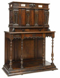 Antique Cabinet, French Oak Credence Cupboard On Stand, Marble Plaques, 1800's! - Old Europe Antique Home Furnishings
