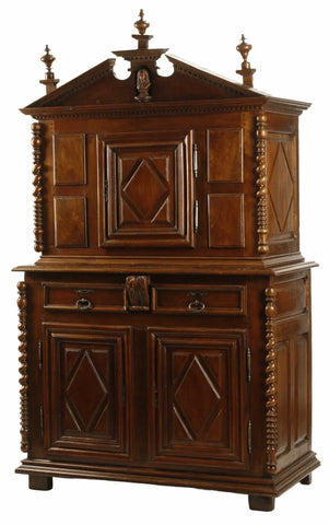 Antique Cabinet, French Provincial, Dark Wood, 89"H, 17th / 18th Century , 1700s!! - Old Europe Antique Home Furnishings