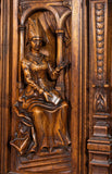 Antique Cabinet, French, Monumental, Renaissance Revival Carved Walnut, Gorgeous!! - Old Europe Antique Home Furnishings