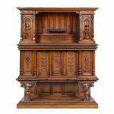 Antique Cabinet, French, Monumental, Renaissance Revival Carved Walnut, Gorgeous!! - Old Europe Antique Home Furnishings