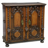 Antique Cabinet, Italian Baroque Style Walnut & Oak Cabinet, 19th C., Amazing! - Old Europe Antique Home Furnishings