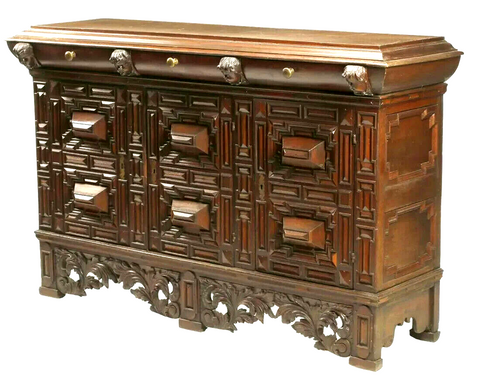 Antique Cabinet, Storage, Continental Renaissance, 18th C., 1700's, Handsome - Old Europe Antique Home Furnishings