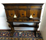 Antique Cabinet, Walnut 3-Door, 18th /19th Century 45.5" H Gorgeous! - Old Europe Antique Home Furnishings