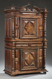Antique Cabinet or Armoire, French Louis XIII Style Carved Walnut,1800s!! - Old Europe Antique Home Furnishings