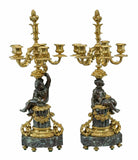 Antique Candelabra, Gilt & Patinated Bronze, Napoleon III, 1800s, Gorgeous Pair - Old Europe Antique Home Furnishings