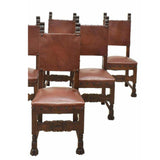 Antique Chairs, Dining, Italian Renaissance Revival Walnut, Early 20th C., 1900s - Old Europe Antique Home Furnishings