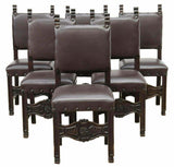 Antique Chairs, Dining (6) Set of Six Italian Renaissance Revival, Early 1900s!! - Old Europe Antique Home Furnishings