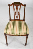 Antique Chairs, Dining, Silk, Set of Six, Edwardian Paint Decorated, Early 1900s!! - Old Europe Antique Home Furnishings