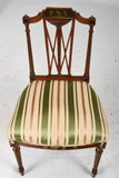 Antique Chairs, Dining, Silk, Set of Six, Edwardian Paint Decorated, Early 1900s!! - Old Europe Antique Home Furnishings