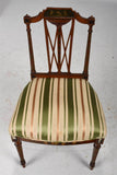 Antique Chairs, Dining, Silk, Set of Six, Edwardian Paint Decorated, Early 1900s!! - Old Europe Antique Home Furnishings