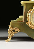 Antique Clock Art Nouveau Gilt Metal and Onxy, Three-Piece Set Garniture, 1800's, Gorgeous! - Old Europe Antique Home Furnishings