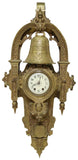 Antique Clock, Bell, French Gothic Revival, Bronze External, Scrollwork, 1800's - Old Europe Antique Home Furnishings