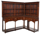 Antique Corner Dresser and Rack, Welsh, Oak, Shelves, Drawers, 18th C., 1700s!! - Old Europe Antique Home Furnishings