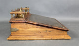 Antique Desk, Slant Front Lift Top Portable Desk, Brass Writing, Inkwell, 1800's!! - Old Europe Antique Home Furnishings