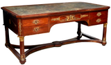 Antique Desk, Bureau, Plat, French Empire Style, Mahogany, Gilt Mounts, 1800s - Old Europe Antique Home Furnishings