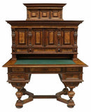 Antique Desk, Burled Walnut Fine Continental, Writing Desk,1800s, Gorgeous! - Old Europe Antique Home Furnishings