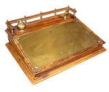 Antique Desk, Slant Front Lift Top Portable Desk, Brass Writing, Inkwell, 1800's!! - Old Europe Antique Home Furnishings