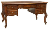 Antique Desk, Writing, French Louis XV Style Fruitwood Desk, Parquetry, 1900's! - Old Europe Antique Home Furnishings