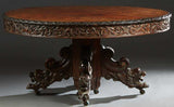 Antique Dining Table, with Leaves, French Carved Oak Renaissance Style, 1800s!! - Old Europe Antique Home Furnishings