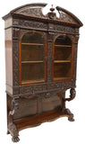 Antique Display Cabinet, Vitrine, Renaissance Revival, Carved, 19th C, 1800s! - Old Europe Antique Home Furnishings