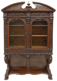 Antique Display Cabinet, Vitrine, Renaissance Revival, Carved, 19th C, 1800s! - Old Europe Antique Home Furnishings