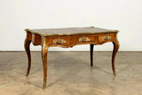 Antique French Desk, Plat, Louis XV Style Bureau, Parquetry Inlaid, 1800's!! - Old Europe Antique Home Furnishings