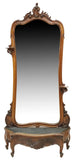 Antique Hall Stand, Jardiniere, Louis XV Style Mirrored, Rocaille Crest, 1800's!! - Old Europe Antique Home Furnishings