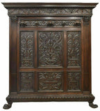 Antique Hall Tree, Italian Renaissance Revival Carved Walnut, Early 1900s!! - Old Europe Antique Home Furnishings