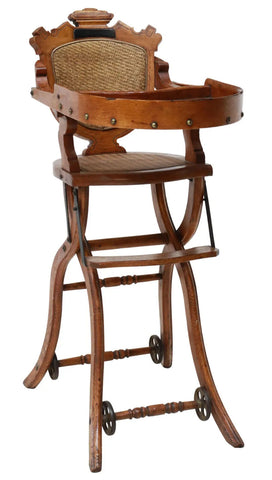 Antique Highchair, English, Victorian, Oak, Child's Metamorphic, 1800's, 19th C - Old Europe Antique Home Furnishings