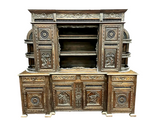 Antique Hutch, Brittany, Breton, Carved Oak, Display, Storage, 19th C., 1800s!! - Old Europe Antique Home Furnishings