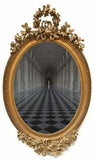 Antique Mirror, Wall, French Louis XVI Style Giltwood, Oval, 1800's, Gorgeous! - Old Europe Antique Home Furnishings