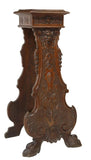 Antique Pedestal, Stand, Hall, Italian Renaissance Revival Walnut, Late 1800's! - Old Europe Antique Home Furnishings