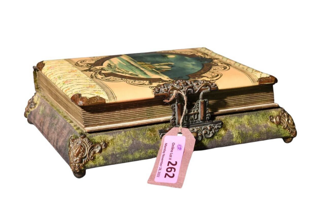 Antique Photo Album, Victorian Musical, Brass Bound, Circa 1880's