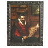 Antique Portraits, Paintings, Theodore du Bois, French, 1800s, Two Scholars, Handsome! - Old Europe Antique Home Furnishings