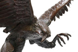 Antique Statue, Bronze Falcon, After Jules Moigniez (D.1894) , 25"H, 1800's! - Old Europe Antique Home Furnishings