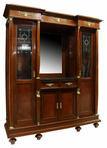 Antique Sideboard, Display, French Empire Style Ormulu Mahogany, 18-1900's! - Old Europe Antique Home Furnishings