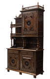 Antique Sideboard, Fine Breton, Foliate, Carved, Display, Gorgeous, 1800's!! - Old Europe Antique Home Furnishings