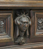 Antique Sideboard, French Louis XIII Style Geometric, Carved, 18th C., 1700s!! - Old Europe Antique Home Furnishings